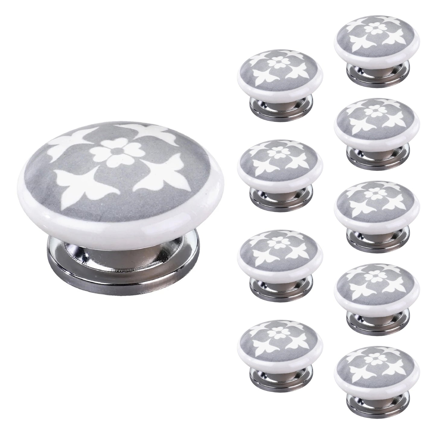 Mascot Hardware Jessamine 1-3/5 in. Grey Flat Cabinet Knob (Pack of 10)
