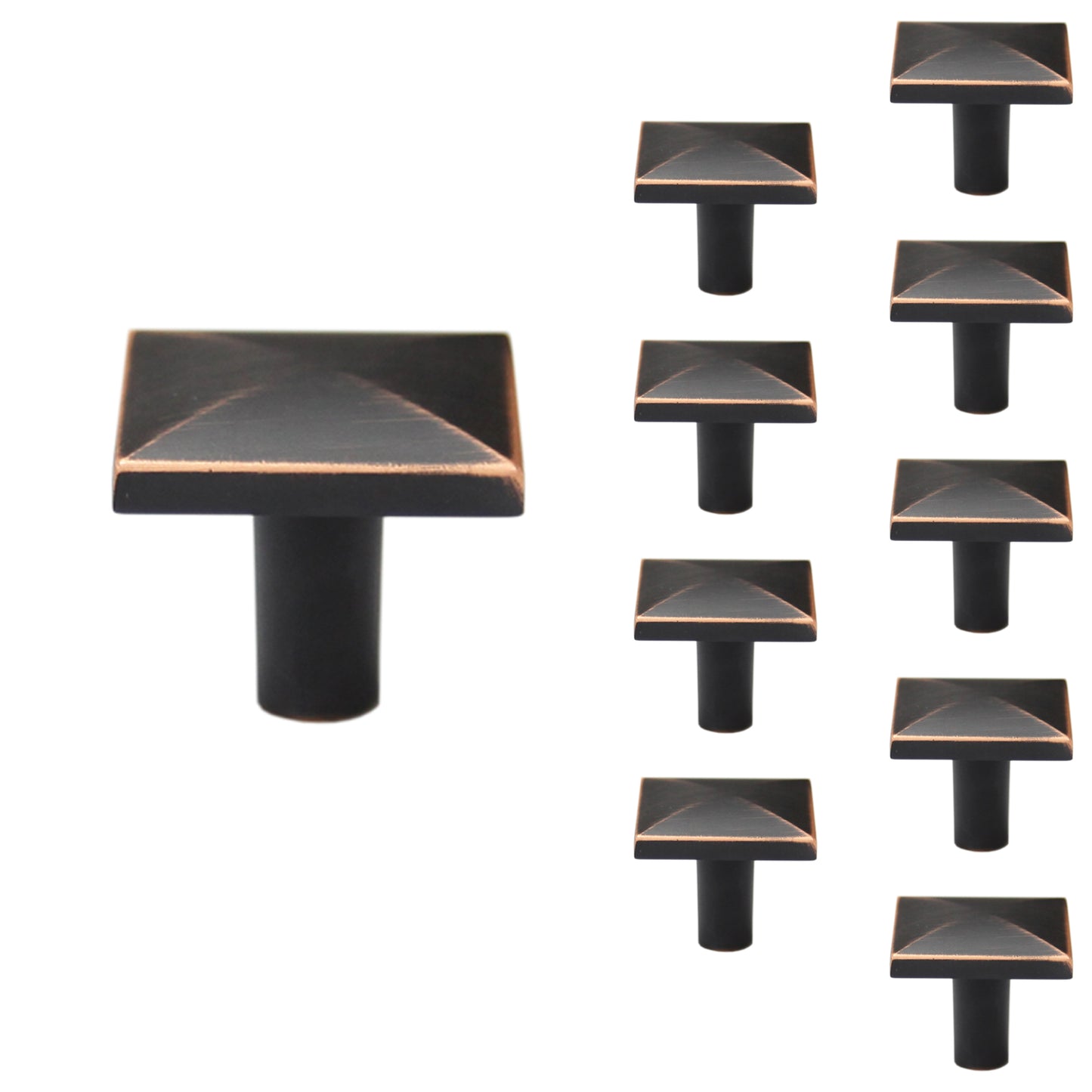 Pyramid 1-1/7 in. Square Cabinet Knob (10-Pack)