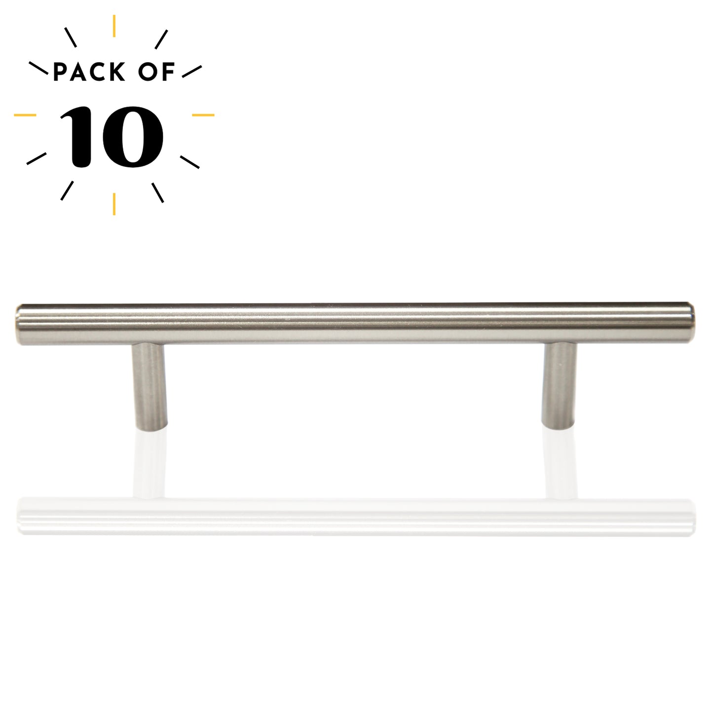 Round Bar 3-3/4 in. (96mm) Satin Nickel Drawer Pull (10-Pack)