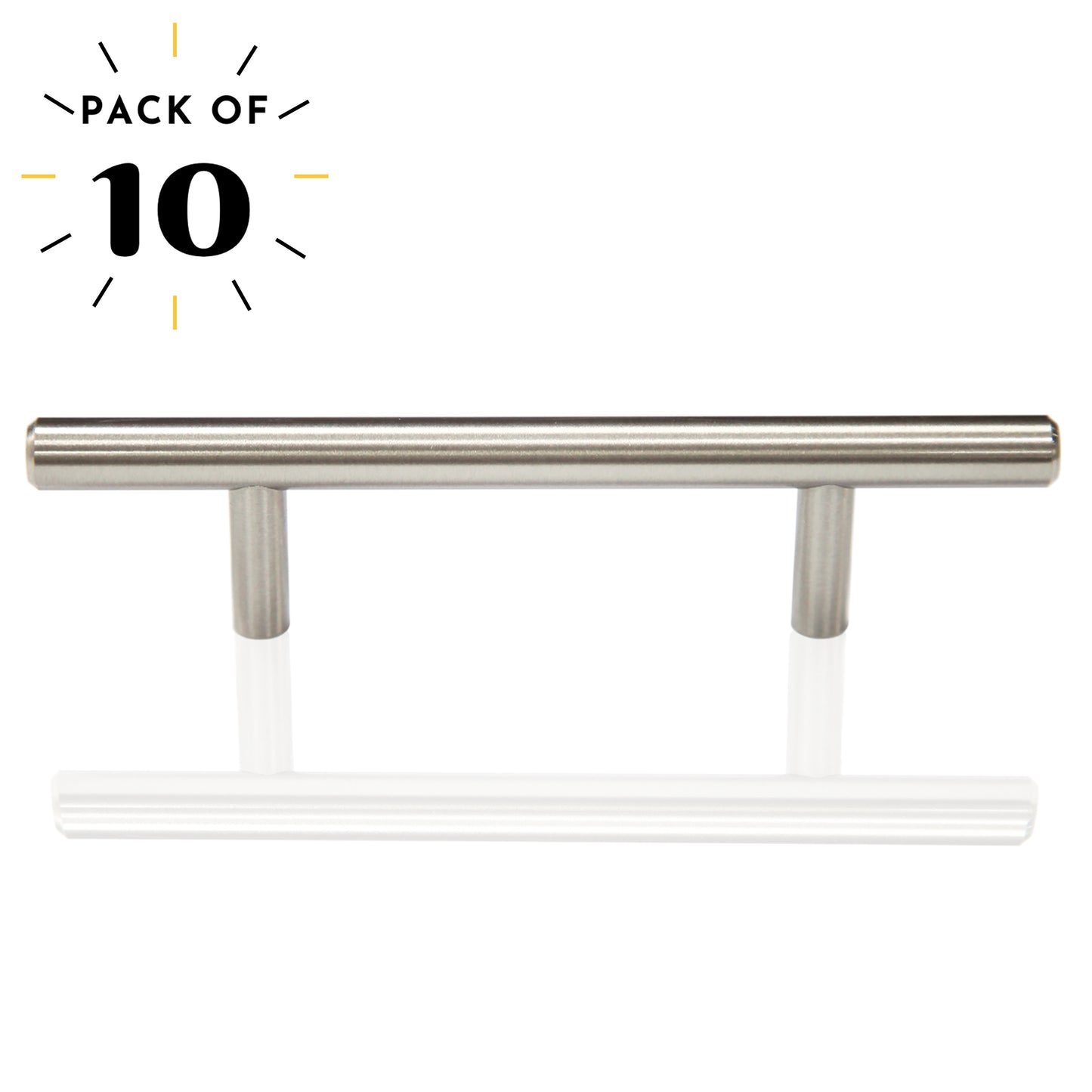 Round Bar 3 in. (76mm) Satin Nickel Drawer Pull (10-Pack)