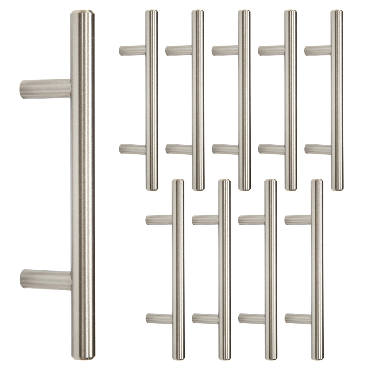 Round Bar 3 in. (76mm) Satin Nickel Drawer Pull (10-Pack)
