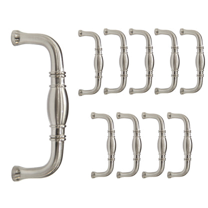 Traditional 3 in. (76mm) Satin Nickel Drawer Pull (10-Pack)