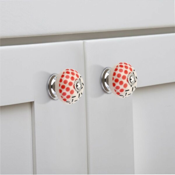 Mascot Hardware Charlotte 1-3/5 in. Dotted Blue Drawer Cabinet Knob