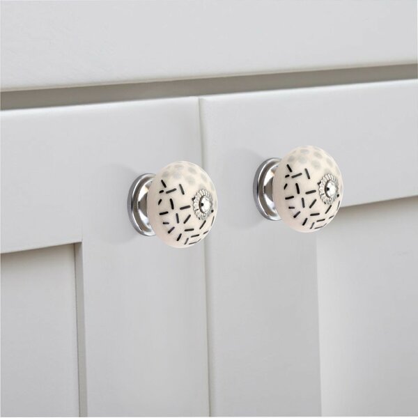 Mascot Hardware Charlotte 1-3/5 in. Dotted Blue Drawer Cabinet Knob