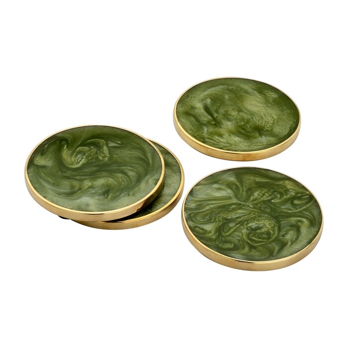 Mascot Hardware Smoky Effect Wooden 4 pieces Coaster Set