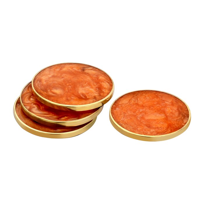 Mascot Hardware Smoky Effect Wooden 4 pieces Coaster Set