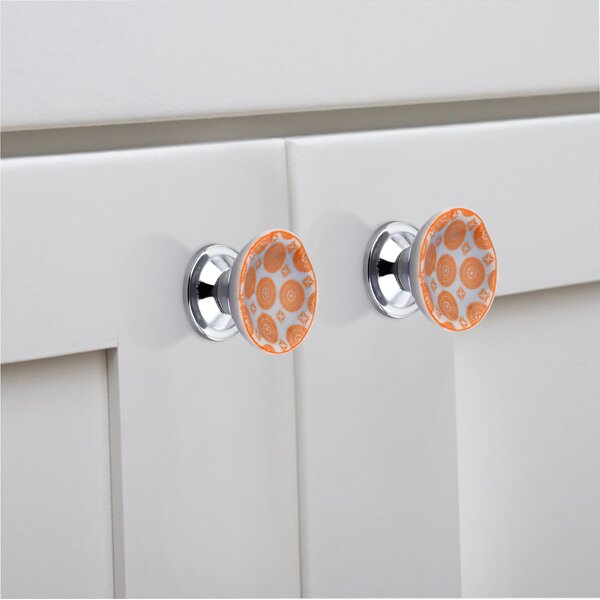 Mascot Hardware Rosette 1-1/2 in. Orange Cupped Drawer Cabinet Knob