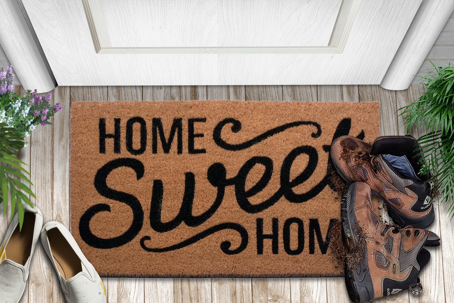Home Sweet Home' Natural Coir – 28'' x 18'' - Heavy Duty Doormat for Outdoor/ Indoor
