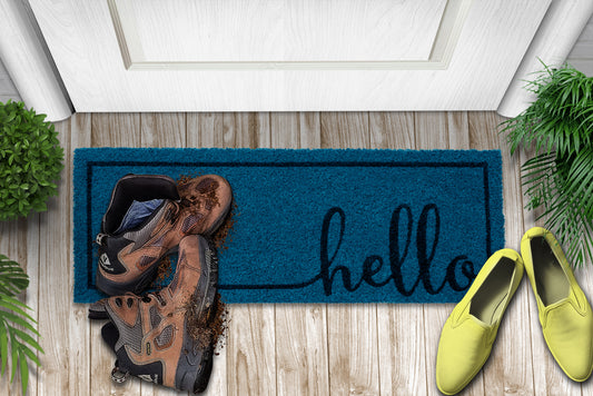 Welcome'' Home'' Hello'' Rubber Non-Slip 30'' x 10'' Indoor Outdoor Doormat