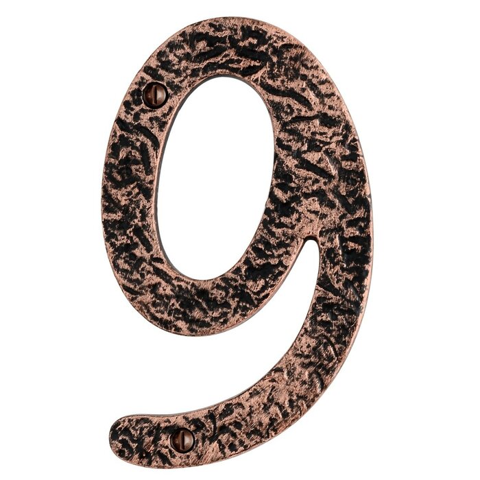 Mascot Hardware Hammered 6.06'' H Metal Surface Mount House Number