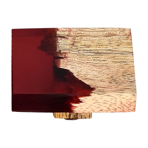 Mascot Hardware Frosted Timber 1-2/3 in. Red & Wood Drawer Cabinet Knob