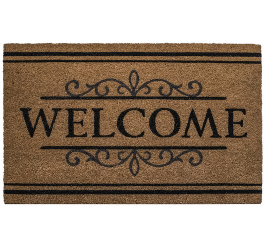 Welcome,  Natural Coir 30'' x 18'' Non slip Doormat Indoor/Outdoor