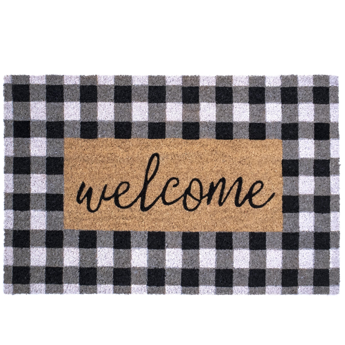 Welcome Natural Coir Non Slip 28 in. x 18 in. Indoor Outdoor Doormat