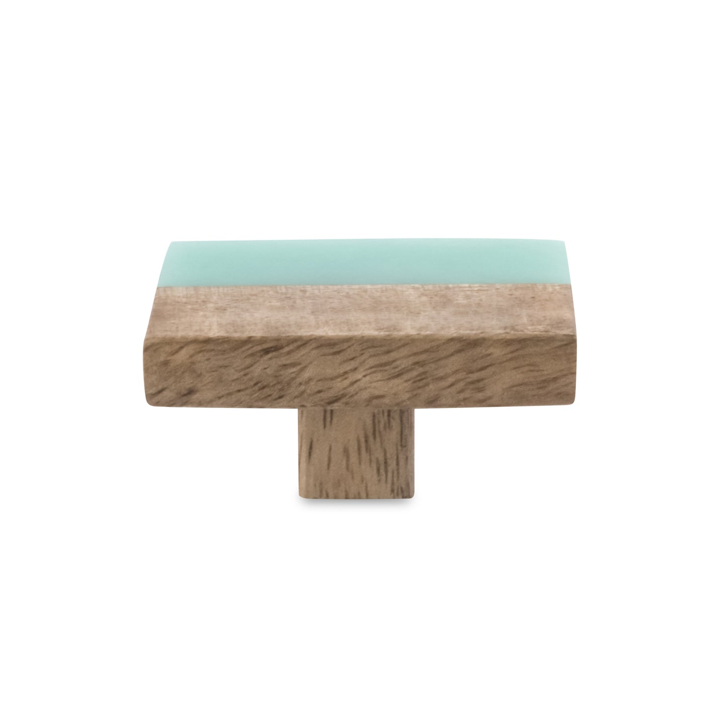Mascot Hardware Frosted Straight Timber 2 in. Turquoise Resin Drawer Cabinet Knob