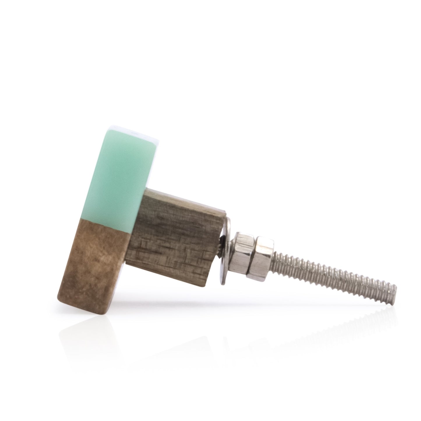 Mascot Hardware Frosted Straight Timber 2 in. Turquoise Resin Drawer Cabinet Knob