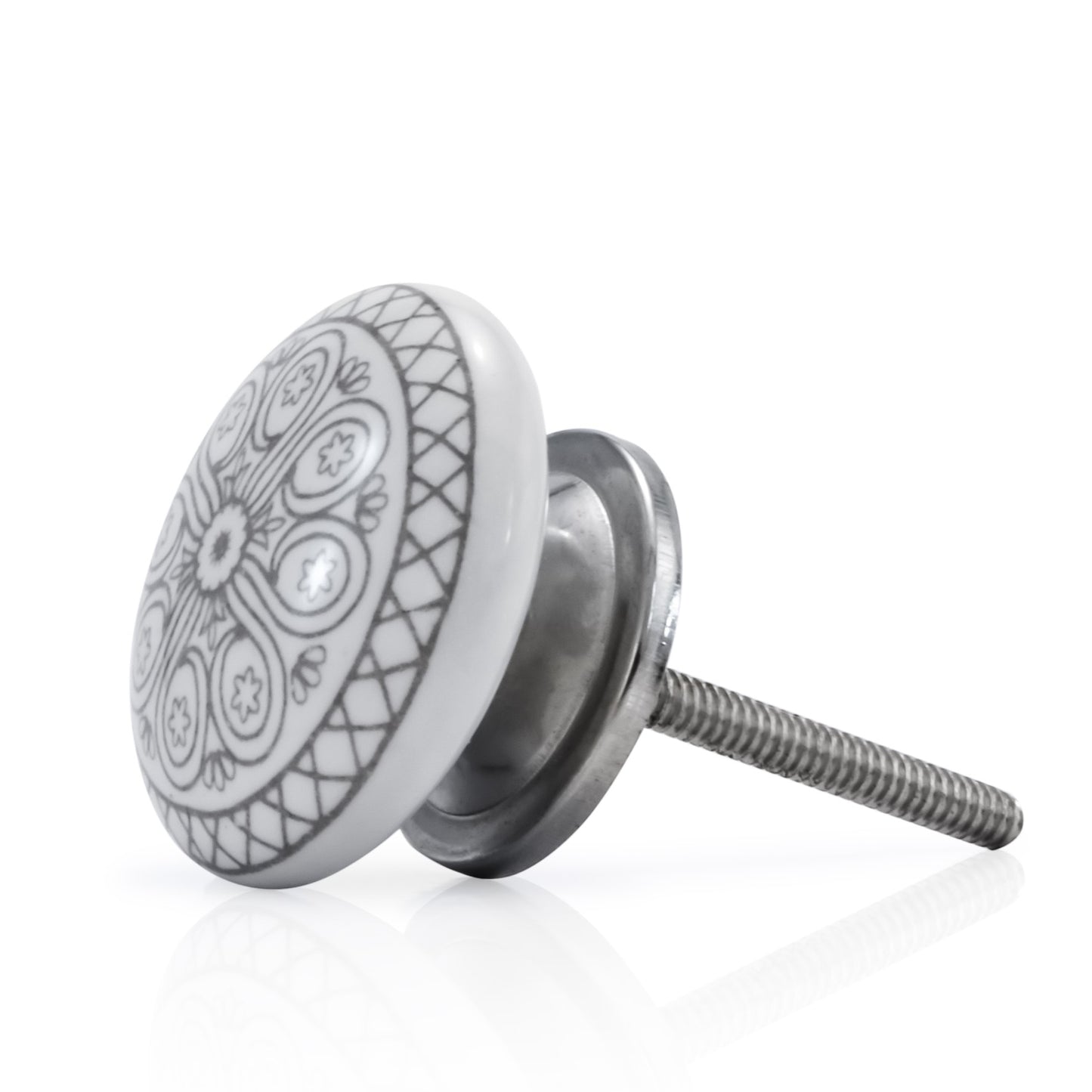 Mascot Hardware Antique Flower 1-1/2 in. Grey Cabinet Knob (Pack of 10)