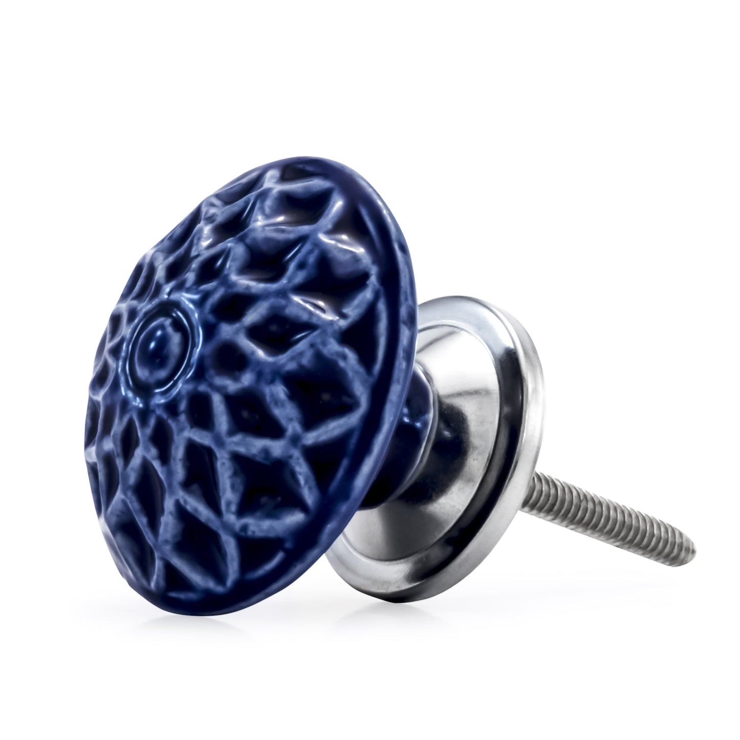 Diagonaled 1-37/50 in. Blue Cabinet Knob (Pack of 10)