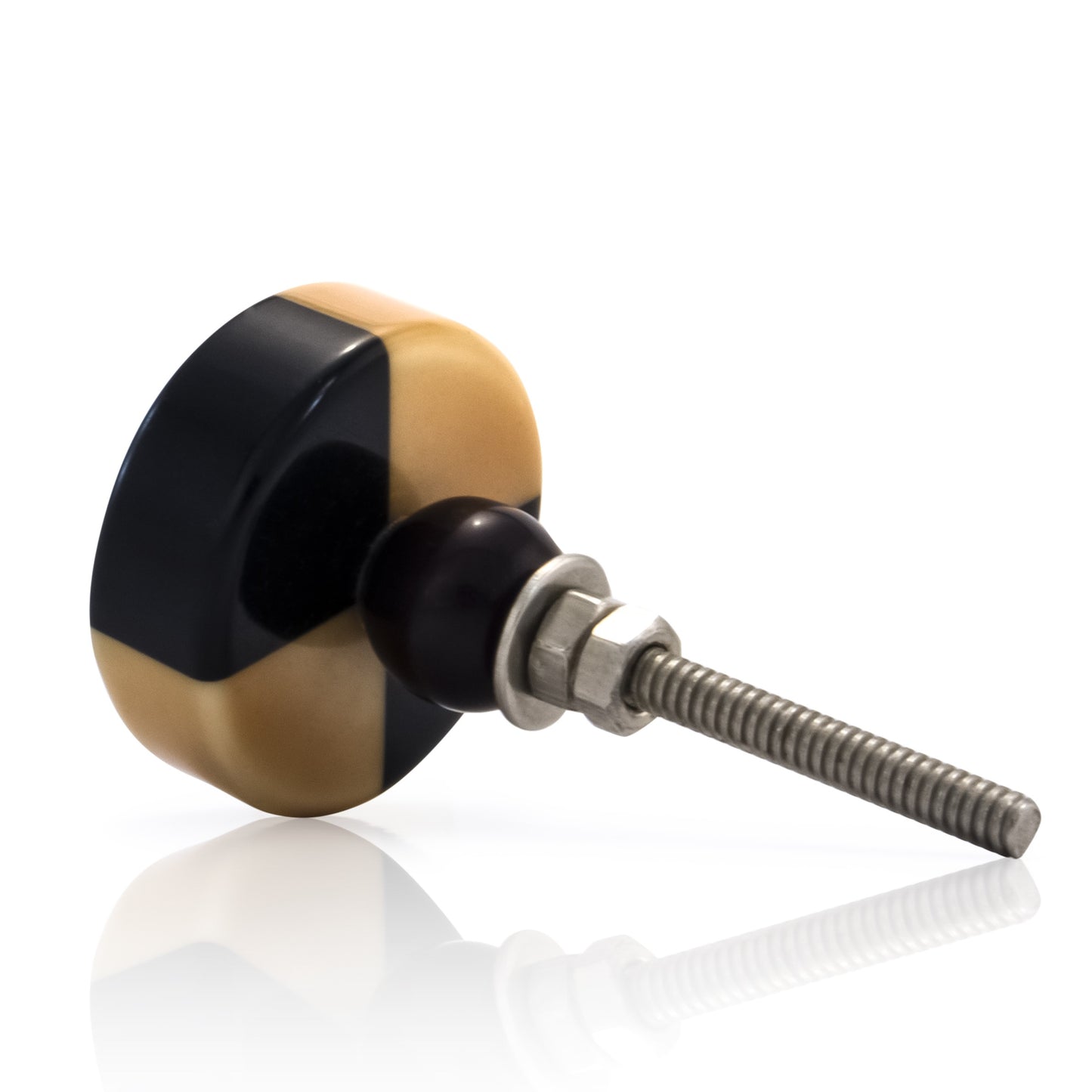 Mascot Hardware Pie 1-8/17 in. Black & Brown Drawer Cabinet Knob