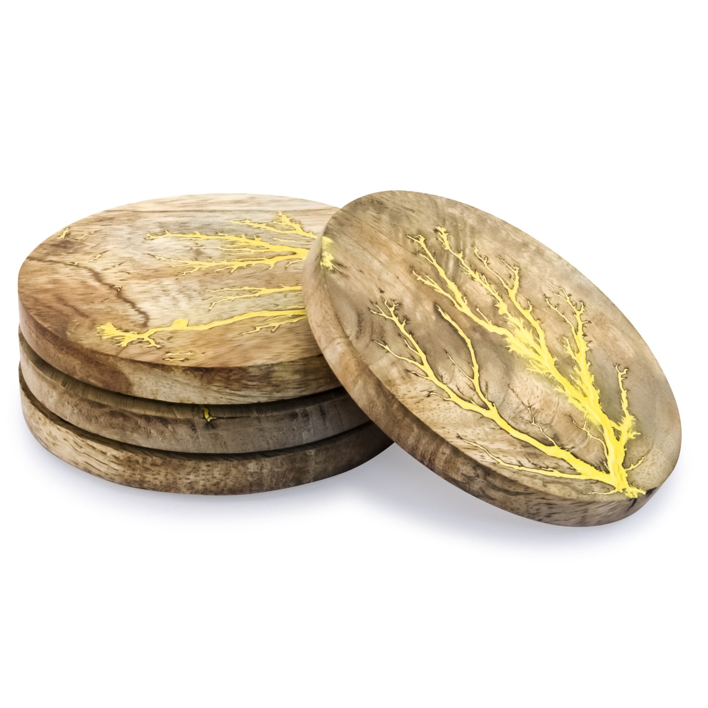 Mascot Hardware Thunder Crack Wooden Coaster (Set of 4)