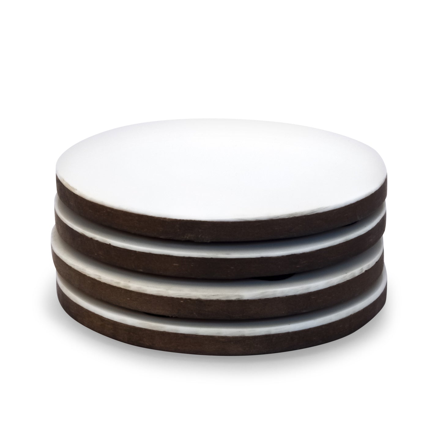 Mascot Hardware Brick Bond Cream Wooden Coaster Set of 4