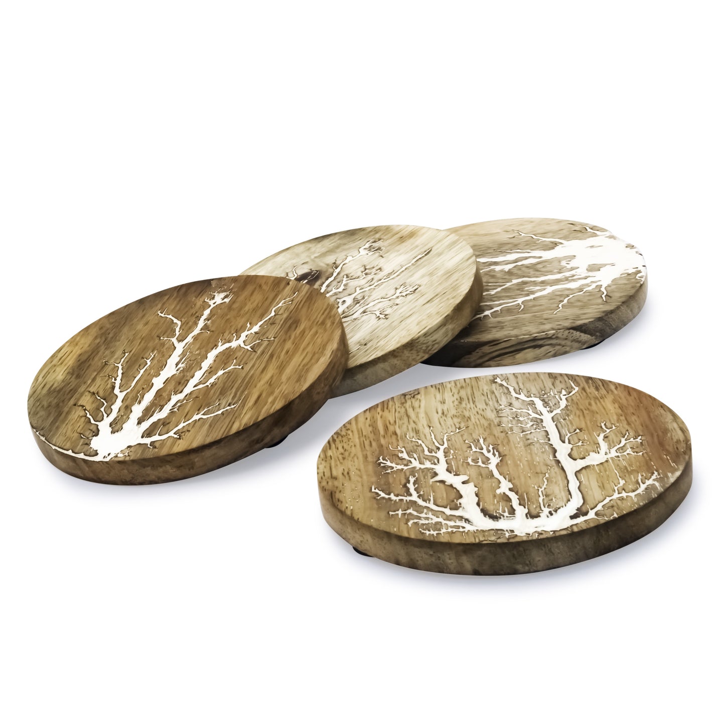 Mascot Hardware Thunder Crack Wooden Coaster (Set of 4)