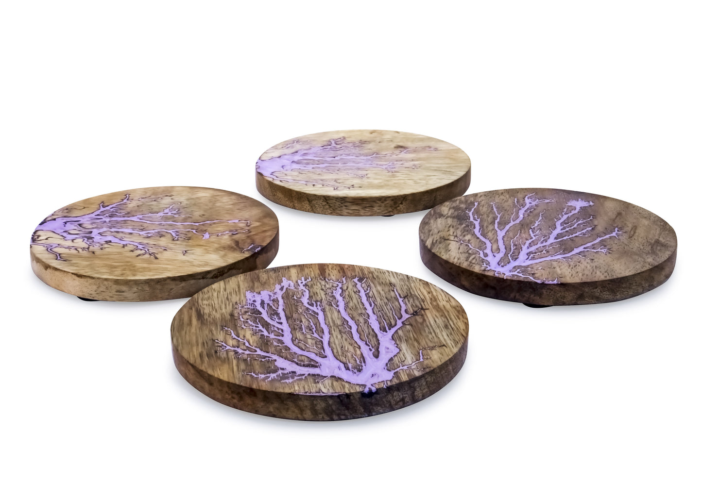 Mascot Hardware Thunder Crack Wooden Coaster (Set of 4)
