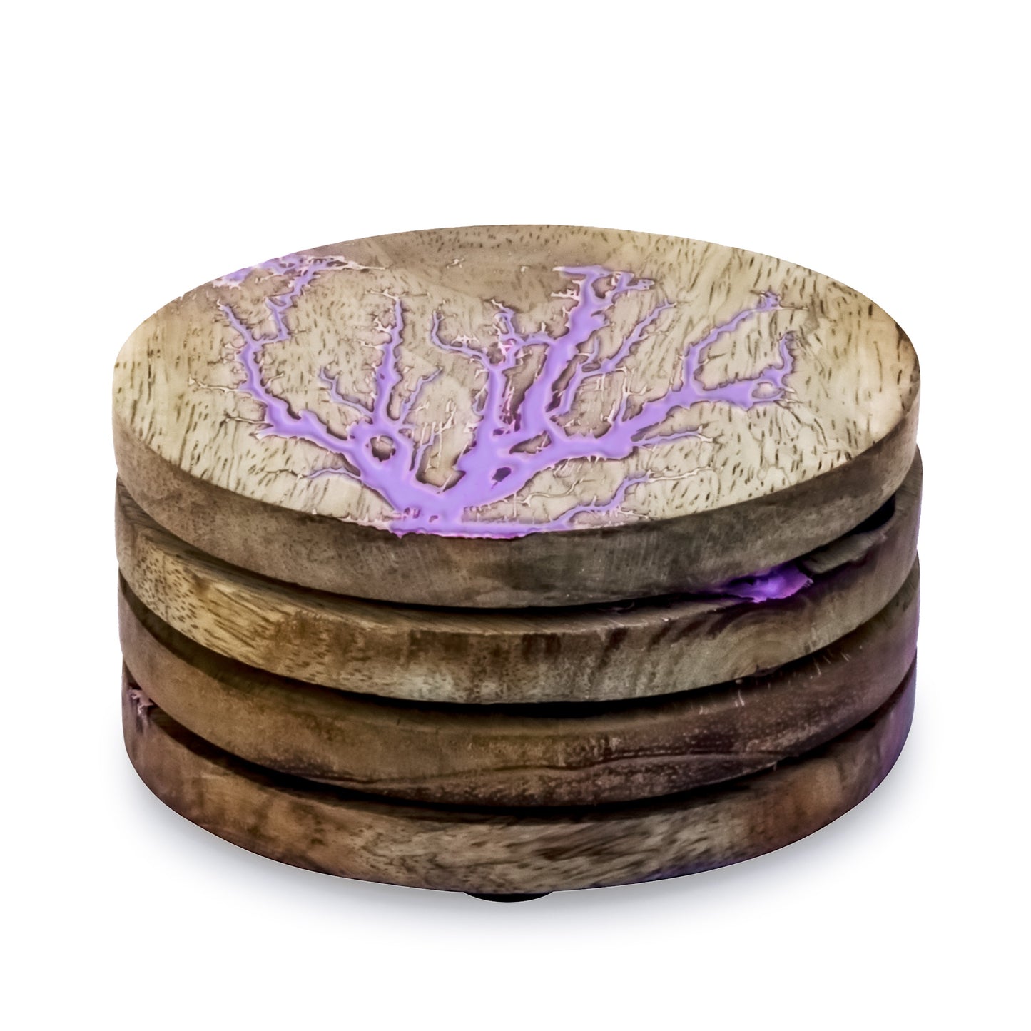 Mascot Hardware Thunder Crack Wooden Coaster (Set of 4)