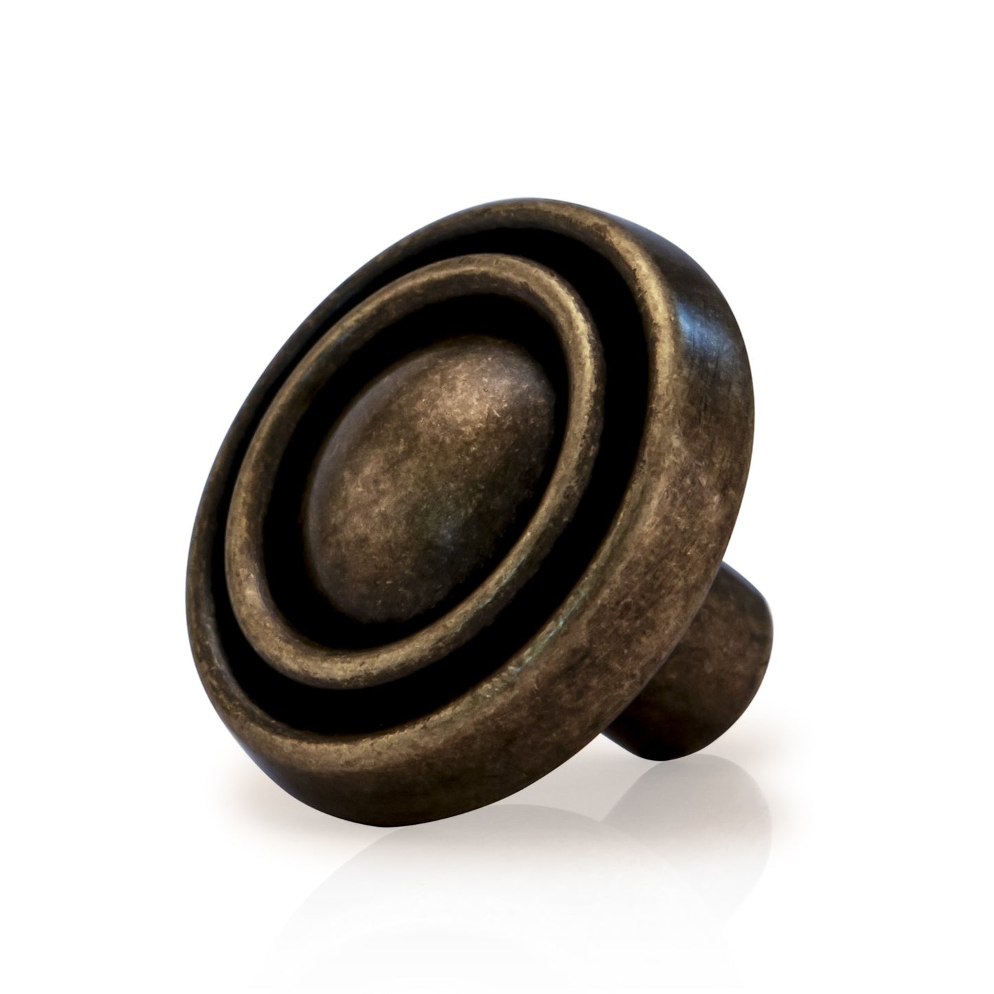 Trad Ring 1-1/6 in. Antique Brass Round Cabinet Knob (10-Pack)