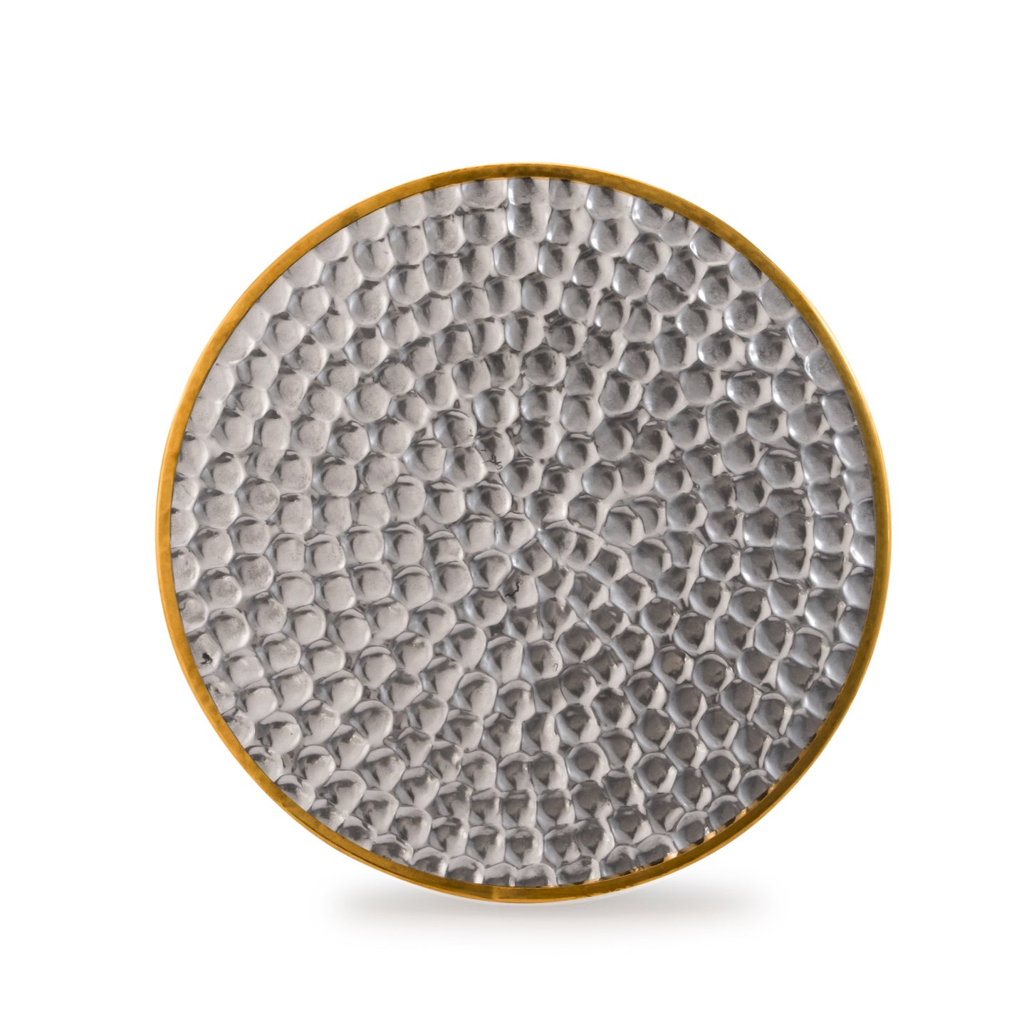 Mascot Hardware Beautiful Round Hammered Polished Coaster (Set of 4)