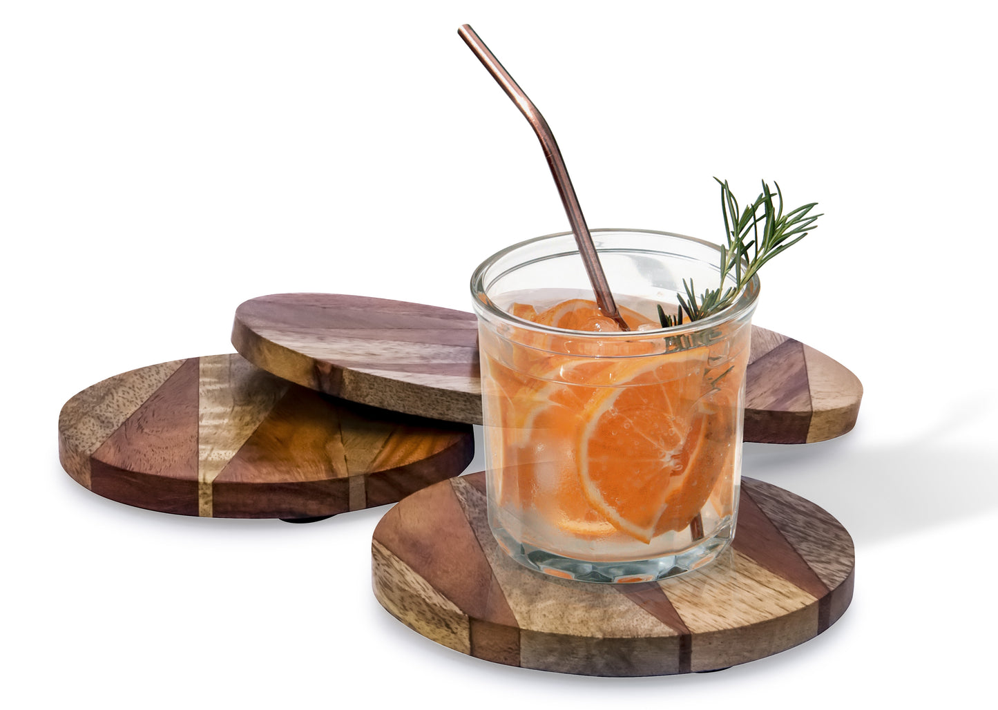 Mascot Hardware Knuckled 4 pieces Wood Coaster set
