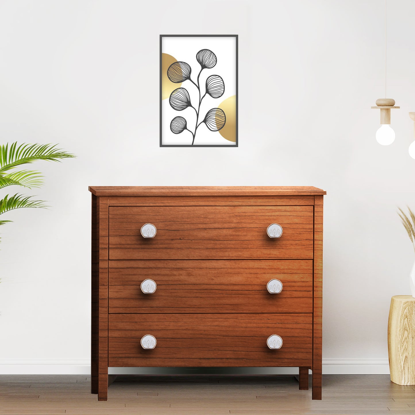 Mascot Hardware Tropical Leaves 1-2/3 in. White Cabinet Knob (Pack of 10)