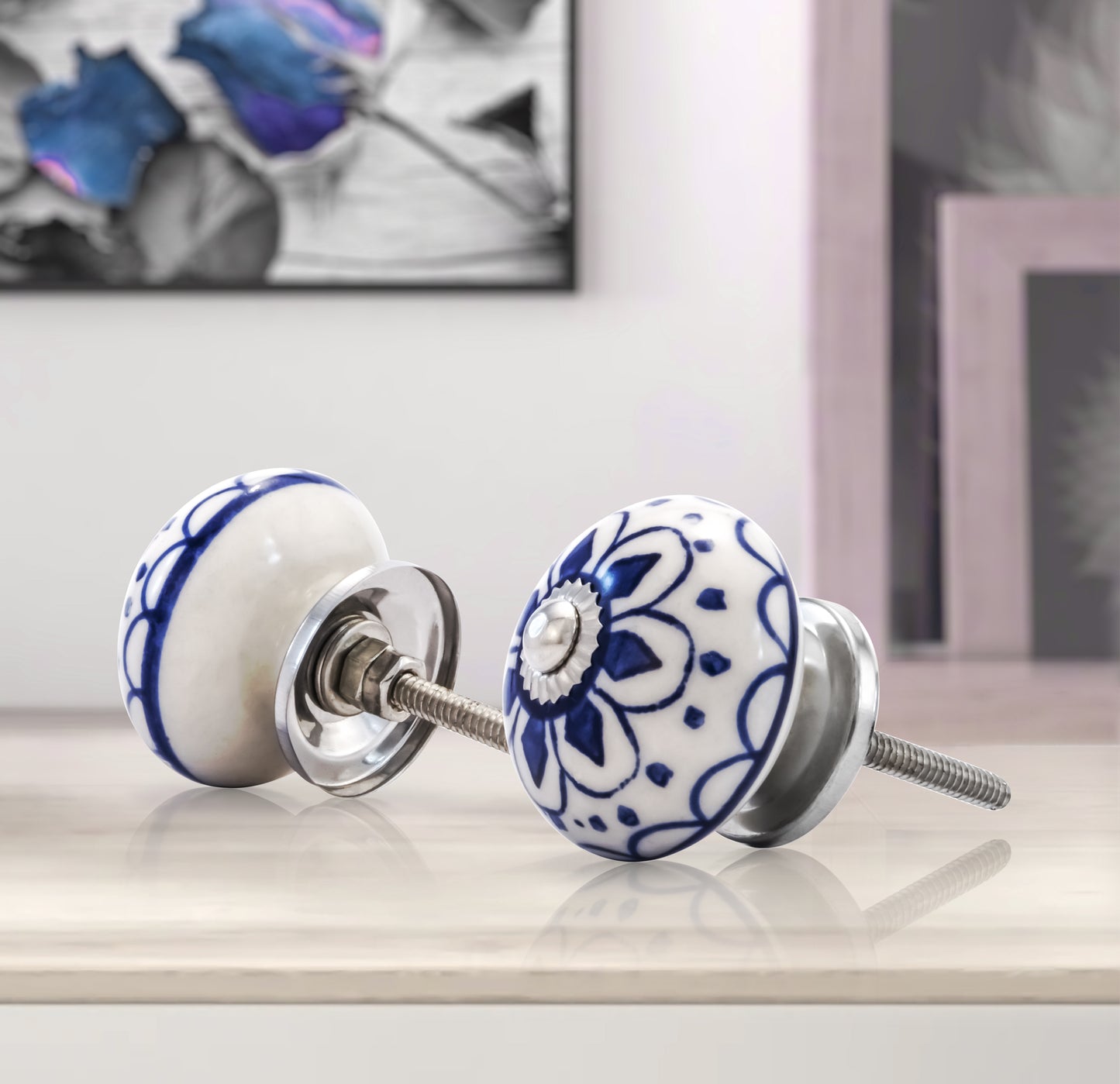 Mascot Hardware Omaha Washed 1-4/7 in. Blue Cabinet Knob (Pack of 10)