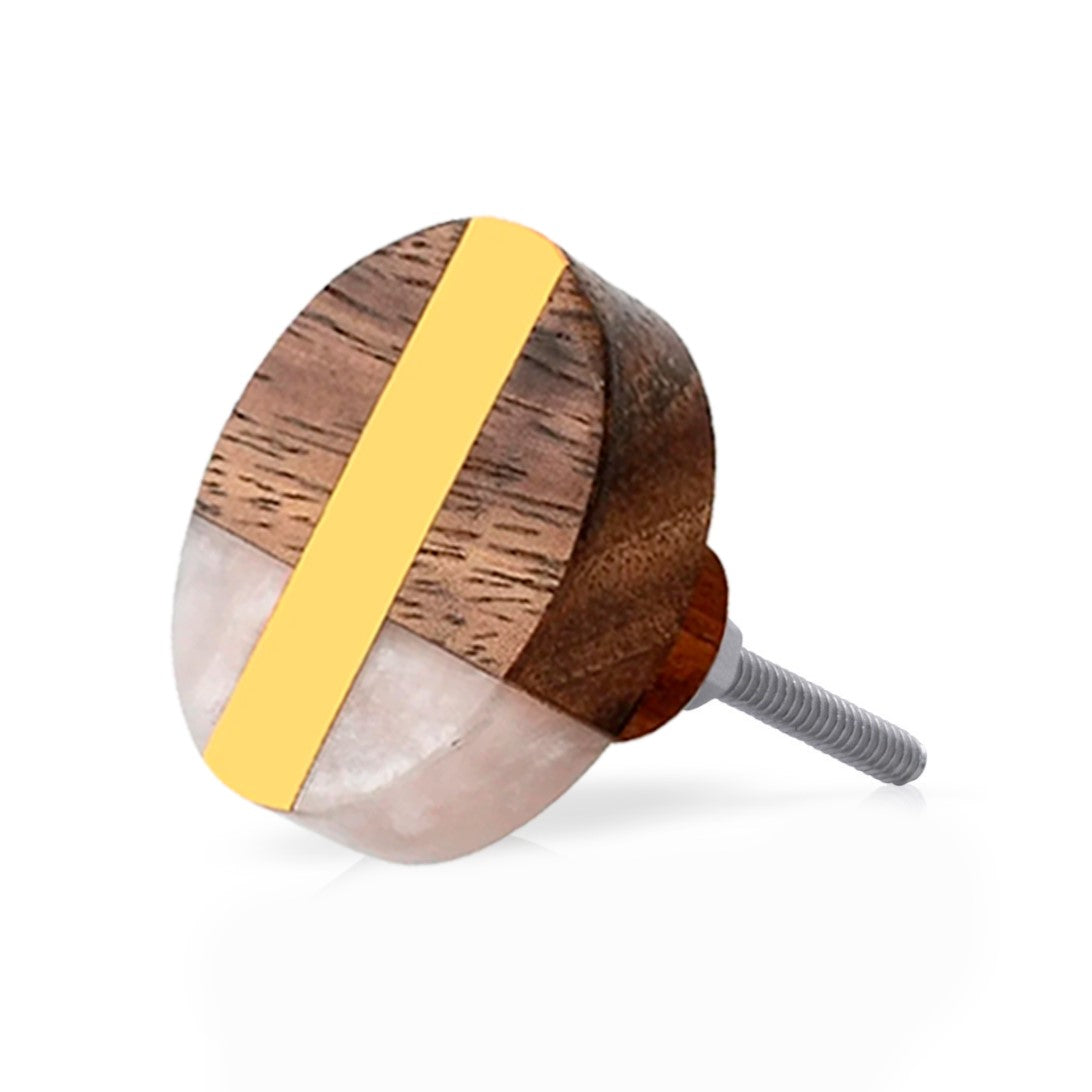 Mascot Hardware Fusion 1-1/2 in. Brass Bar & Marble Effect Cabinet Knob (Pack of 10)