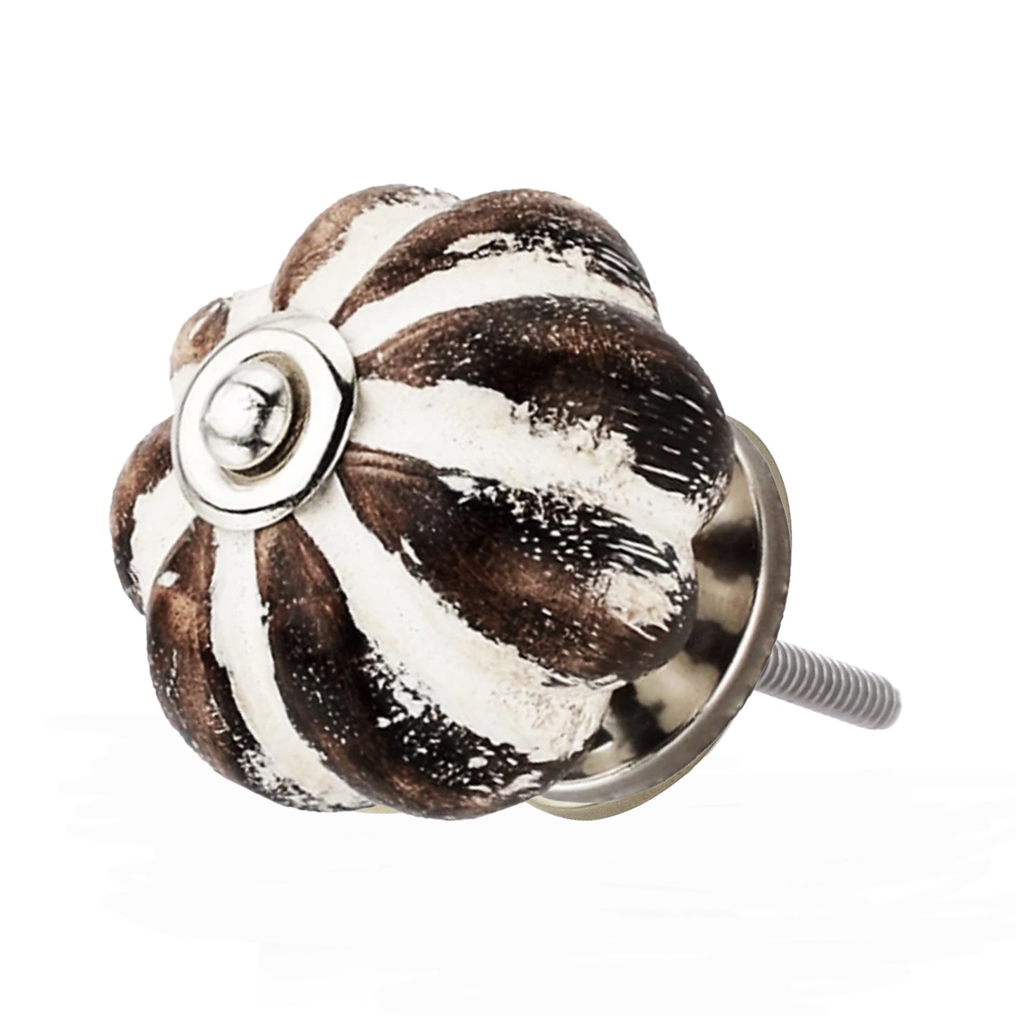 Mascot Hardware Melon Design 1-7/9 in. Cream & Brown Cabinet Knob (Pack of 10)