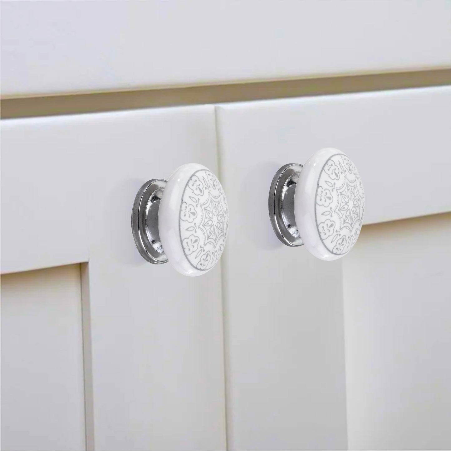 Mascot Hardware 1-3/5 in. Grey Design Drawer Cabinet Knob (Pack of 10)