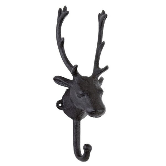 Mascot Hardware Stag Head 9.1 inch Single Hook Rustic Iron