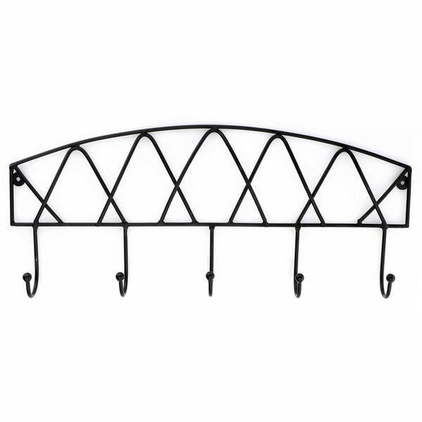 Crossword 20 in. L Black Hook Rail with 5 Hooks
