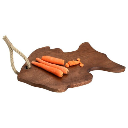 Mascot Hardware Fish Icon Wooden Cutting Board With Tied Rope