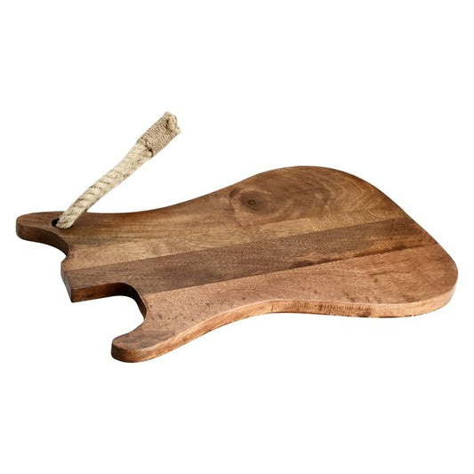 Mascot Hardware Guitar Wooden Cutting Board With Tied Rope
