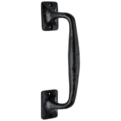 Offset 6 in. Black Door Pull Handle