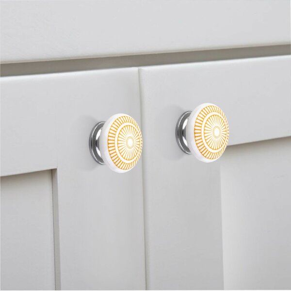 Cobble Rosette 1-3/5 in. Yellow Cabinet Knob