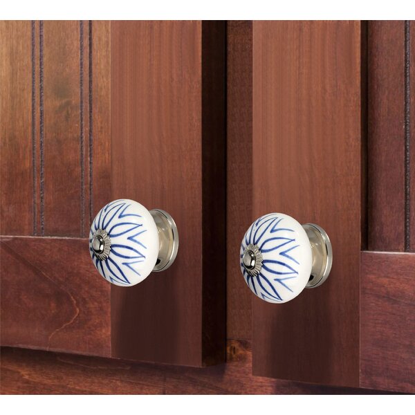 1-5/8 in. (42mm) Blue & White Cabinet Knob