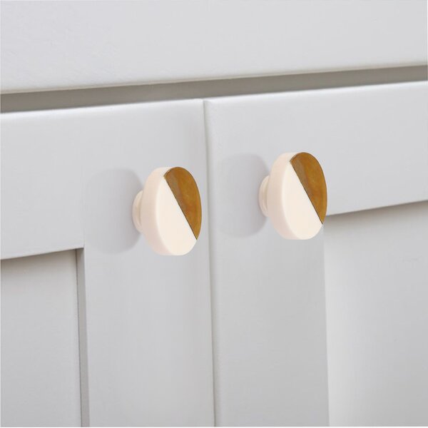 Allentown 1-4/7 in. White Round Cabinet Knob