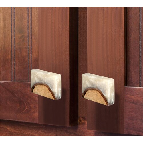 Frosted Timber 2 in. (50X30mm) White Resin Cabinet Knob
