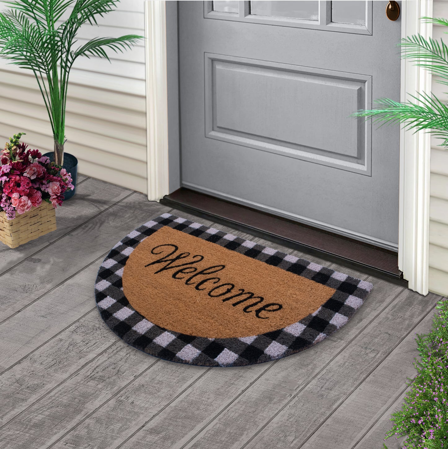 Welcome Natural Coir Non Slip 28 in. x 18 in. Indoor Outdoor Doormat