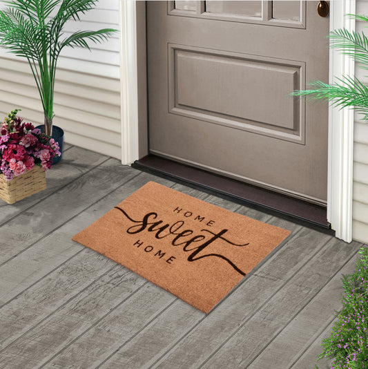 Home Sweet Home' Natural Coir 28'' x 18'' Non slip Indoor/Outdoor Doormat