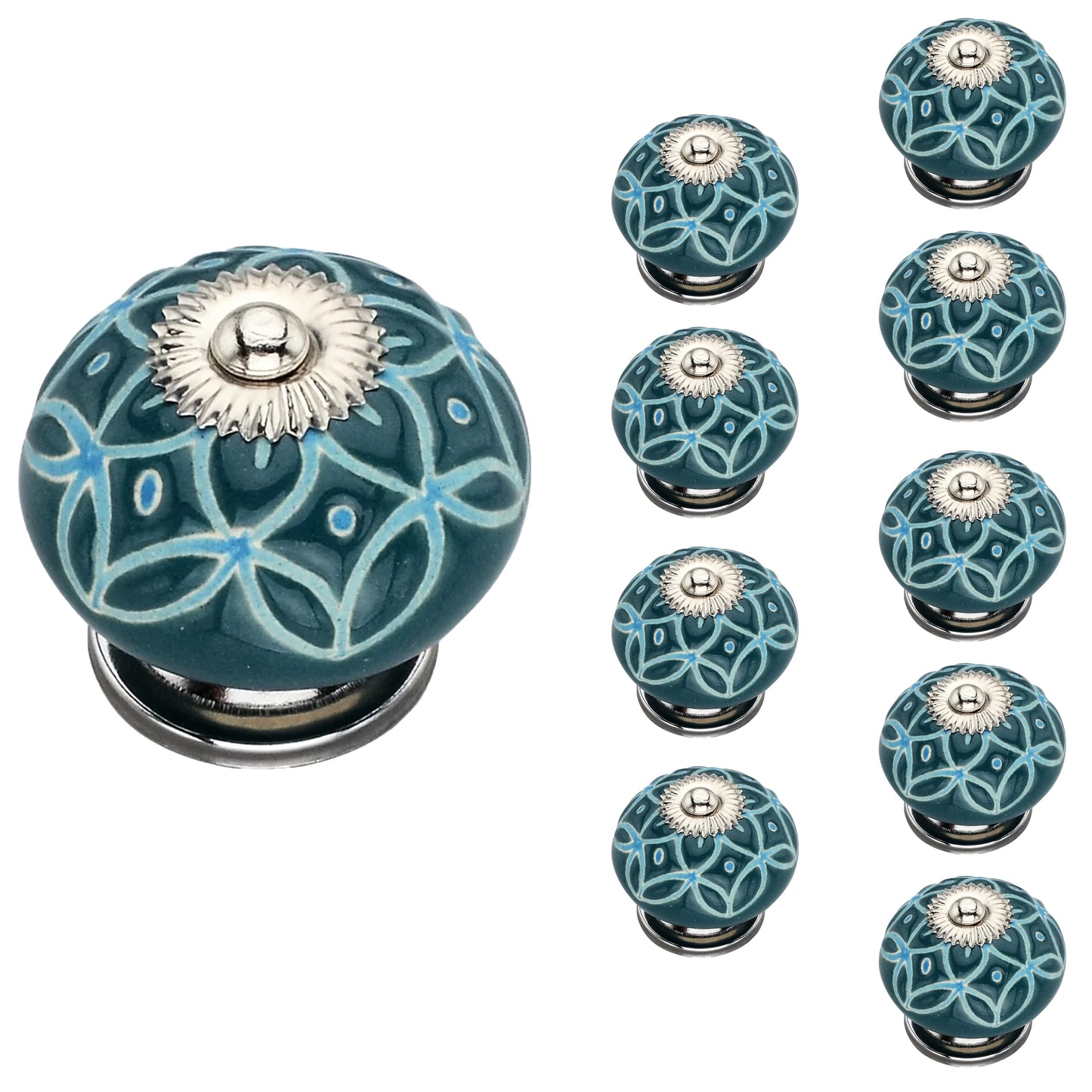 Mascot Hardware Etched 1-3/5 in. Contemporary Cabinet Knob (Pack of 10)