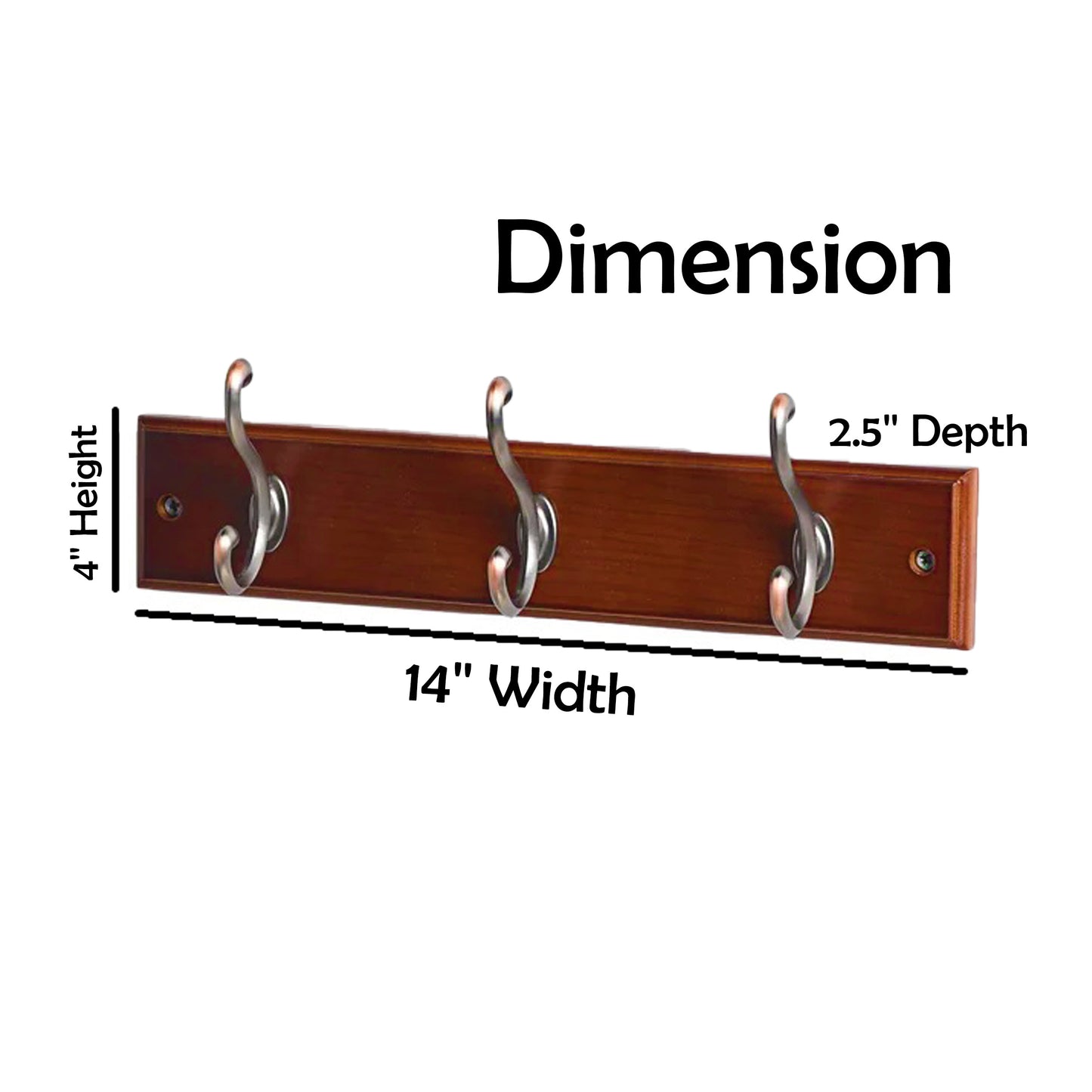 14'' Wide 3 - Hook Wall Mounted Coat Rack