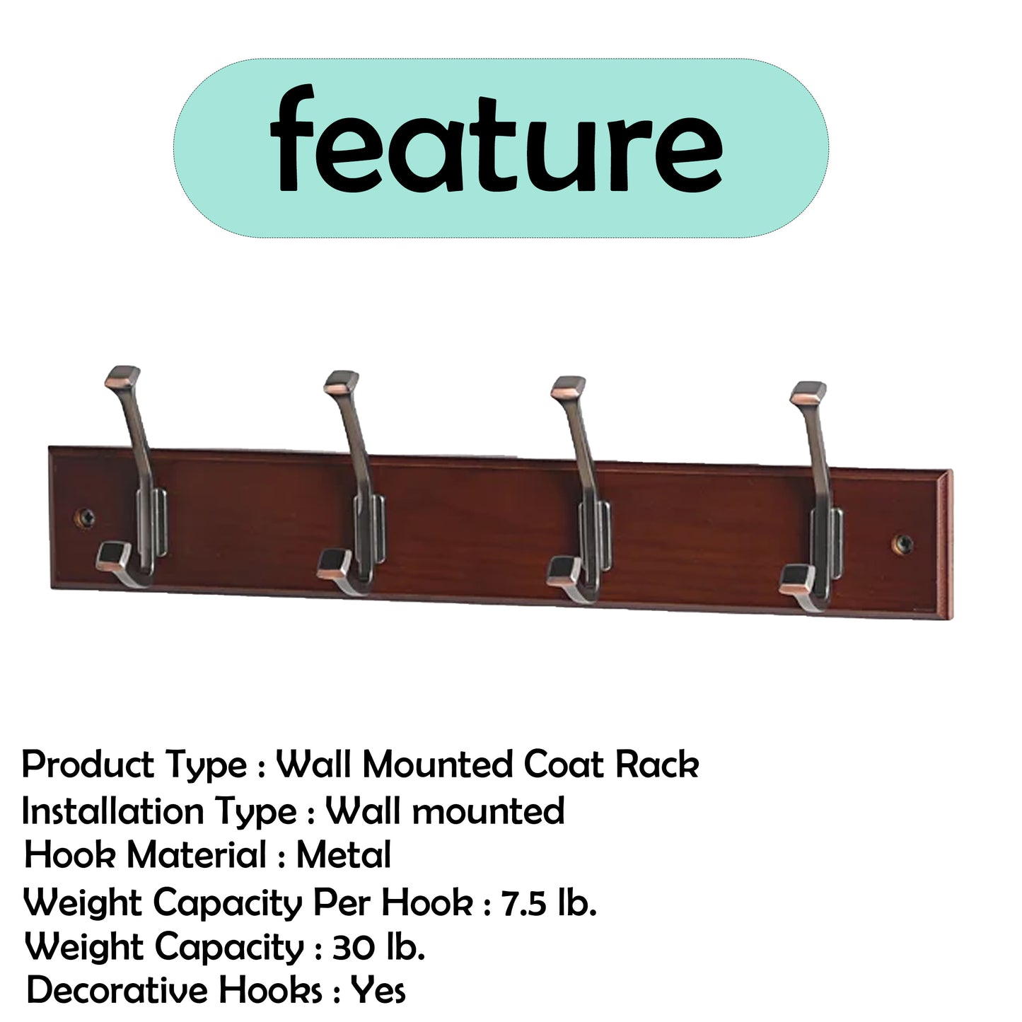 Hammondale 18'' Wide 4 - Hook Wall Mounted Coat Rack