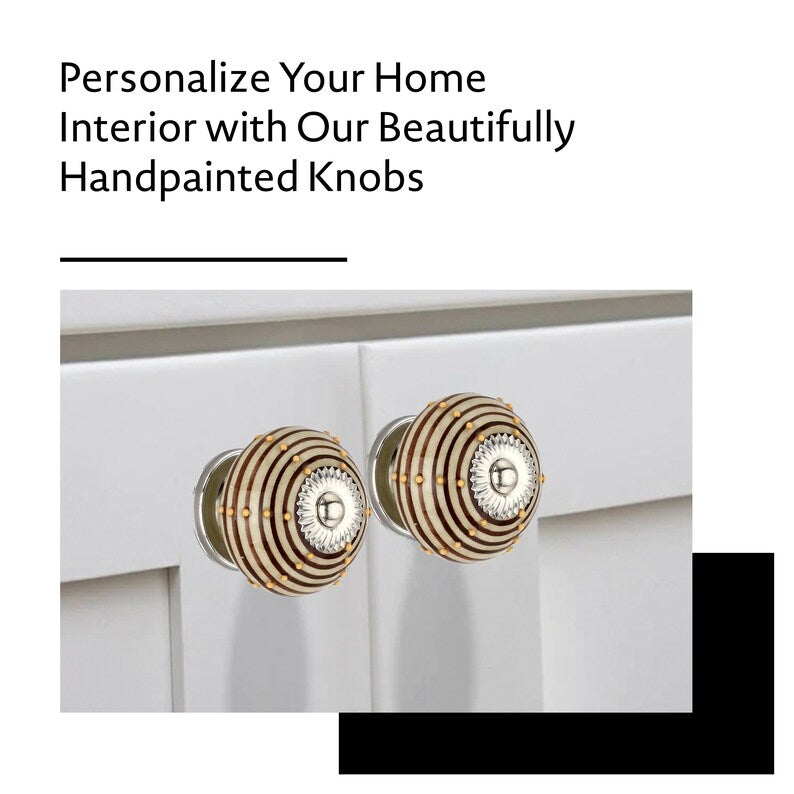 Mascot Hardware Ringed 1-3/5 in. Dotted Brown Round Cabinet Knob (Pack of 10)